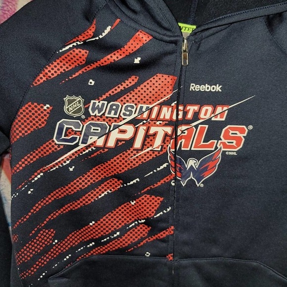 Kids Reebok Official Center Ice Washington Capitals Hooded Sweatshirt - Picture 2 of 5